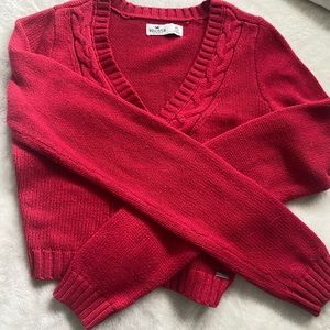 Hollister Red Cropped Cardigan Size XS